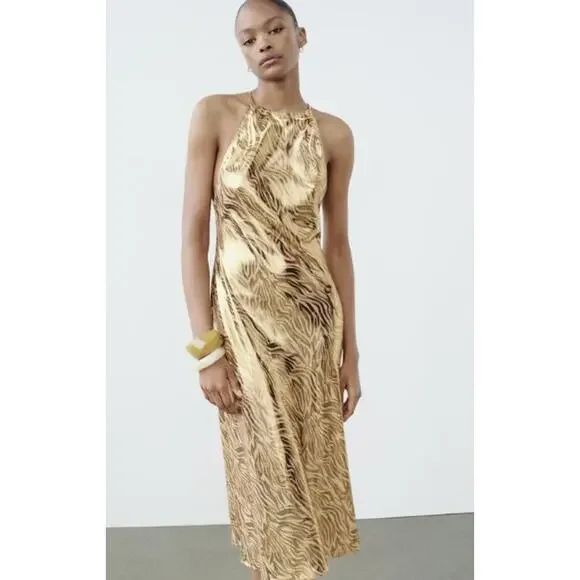 gold pageant dresses SAME Long Sleeve Twist Dress | Gold Sequin main image 0